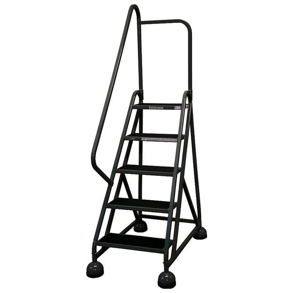 75 in H Steel Rolling Ladder, 5 Steps