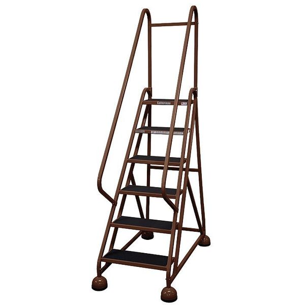 84 in H Steel Rolling Ladder, 6 Steps