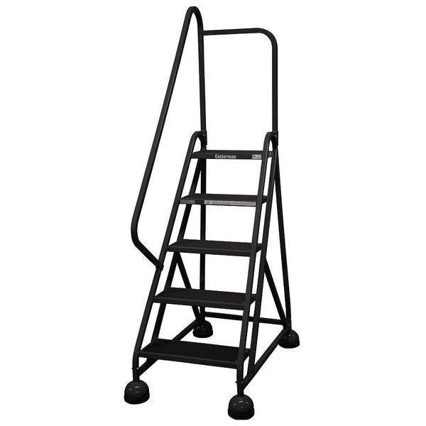 75 in H Steel Rolling Ladder, 5 Steps