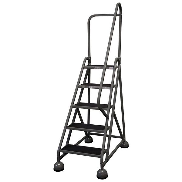 75 in H Steel Rolling Ladder, 5 Steps