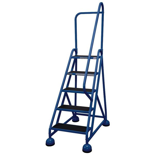 75 in H Steel Rolling Ladder, 5 Steps