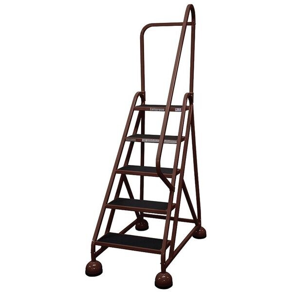 75 in H Steel Rolling Ladder, 5 Steps