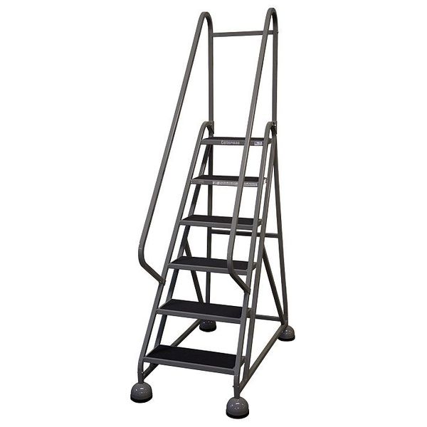 84 in H Steel Rolling Ladder, 6 Steps