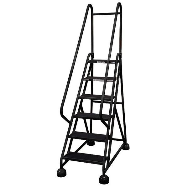 84 in H Steel Rolling Ladder, 6 Steps