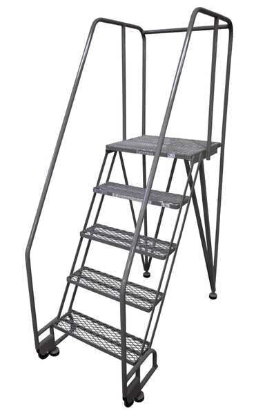 80 in H Steel Tilt and Roll Ladder, 5 Steps
