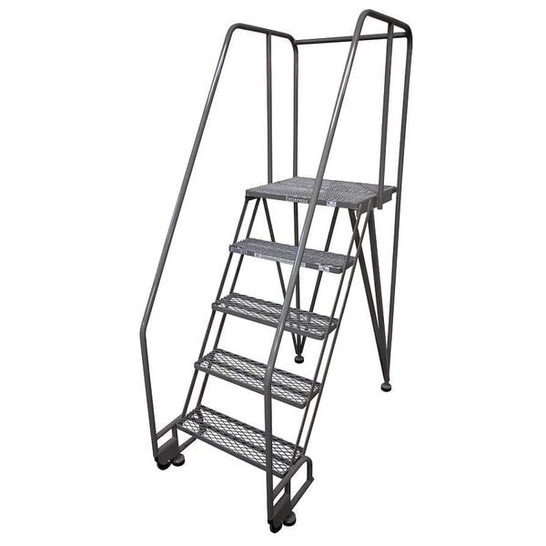 80 in H Steel Tilt and Roll Ladder, 5 Steps