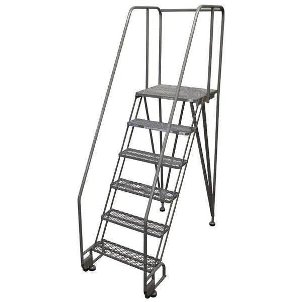 90 in H Steel Tilt and Roll Ladder, 6 Steps