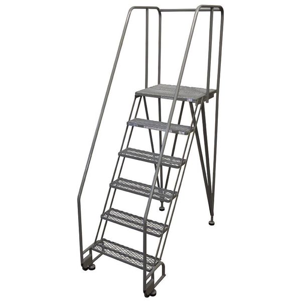 90 in H Steel Tilt and Roll Ladder, 6 Steps