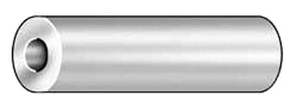 Round Spacer, #10 Screw Size, Zinc Plated Brass, 3/8 in Overall Lg, 0.192 in Inside Dia