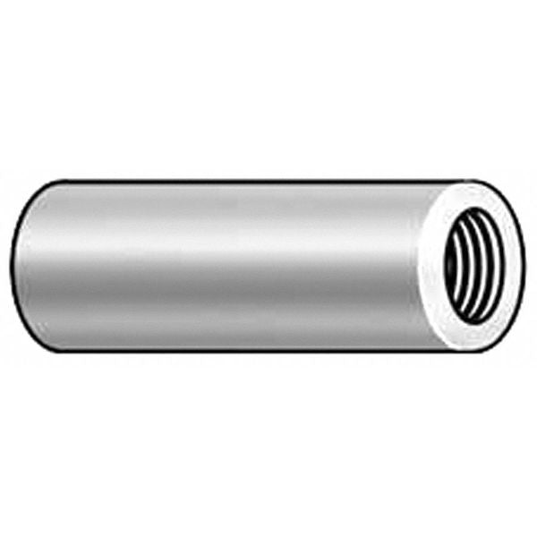 Round Standoffs, #4-40 Thrd Sz, 1/2 in Bd L, Aluminum Plain, 1/4 in OD, 10 PK