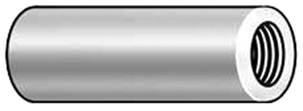 Round Standoffs, #6-32 Thrd Sz, 3/4 in Bd L, Brass Nickel Plated, 1/4 in OD, 10 PK