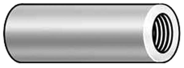 Round Standoffs, #6-32 Thrd Sz, 2 in Bd L, Aluminum Plain, 1/4 in OD, 10 PK