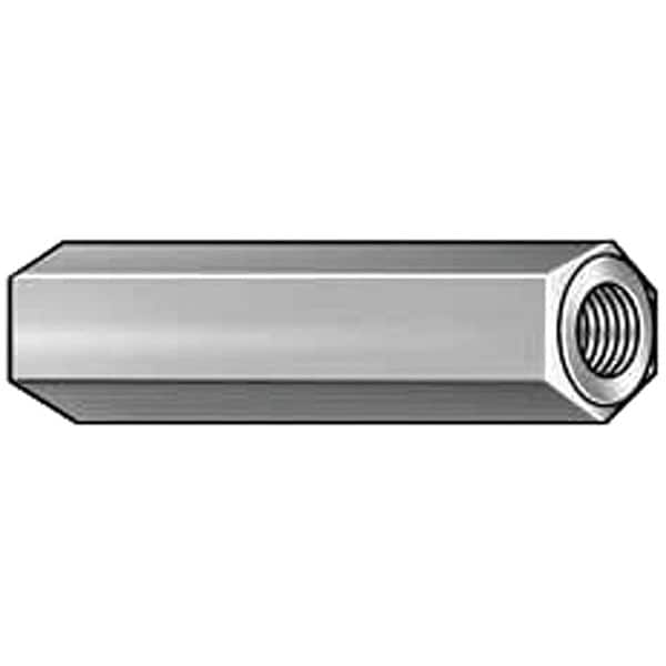 Hex Standoff, #4-40 Thrd Sz, 7/16 in L, 7/16 in Thrd L Aluminum Plain, 1/4