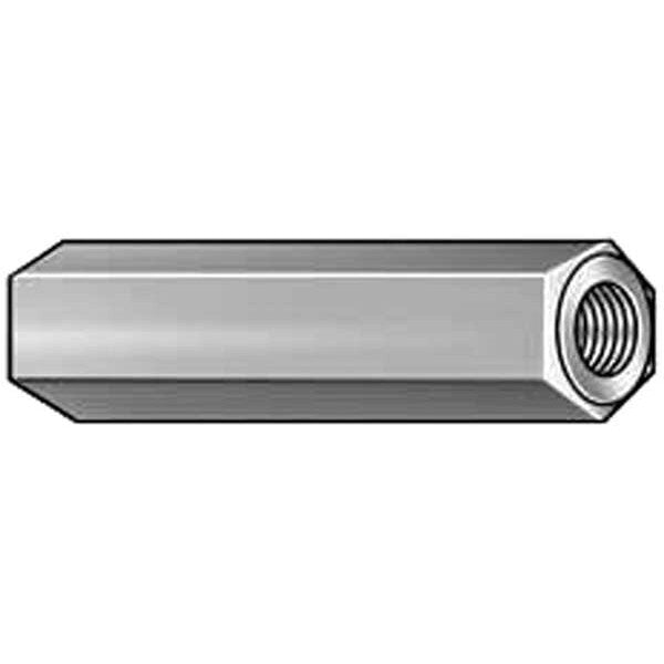 Hex Standoff, #4-40 Thrd Sz, 1-1/4 in L, 1/4 in Thrd L Aluminum Plain, 1/4