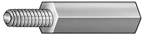 Hex Standoff, #6-32 Thrd Sz, 7/16 in L, 7/16 in Thrd L Aluminum Plain, 1/4