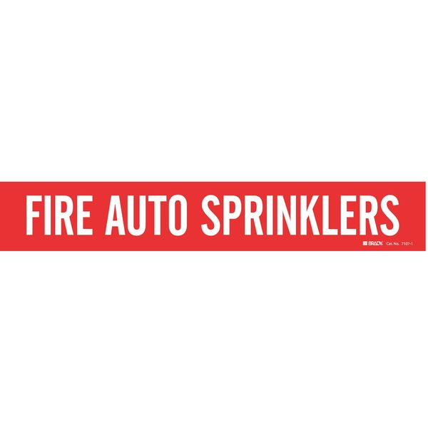 Pipe Marker, Fire Auto Sprinklers, Red, 7107-1