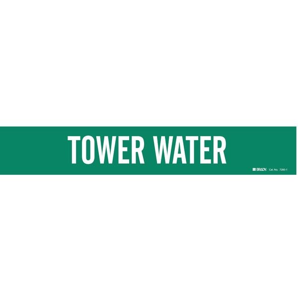 Pipe Marker, Tower Water, 2-1/2to7-7/8 In