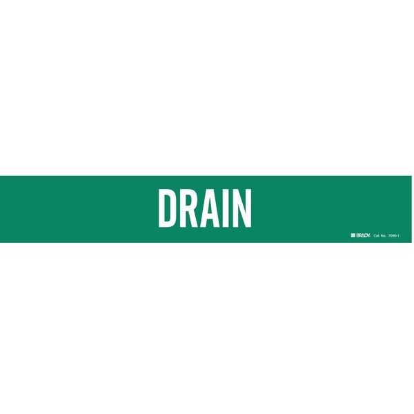 Pipe Marker, Drain, Grn, 2-1/2 to 7-7/8 In, 7090-1