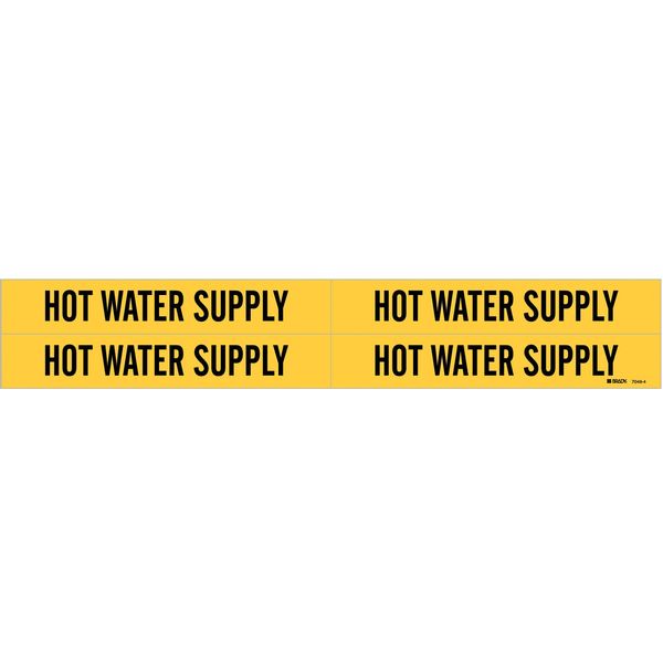 Pipe Mrkr, Hot Water Supply, 3/4to2-3/8 In, 7149-4