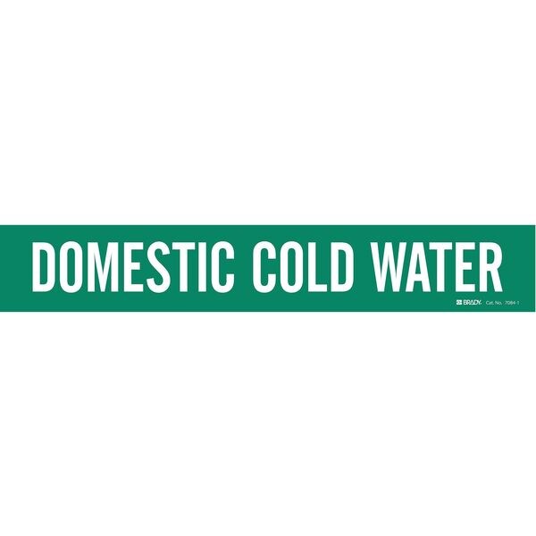 Pipe Marker, Domestic Cold Water, Green, 7084-1
