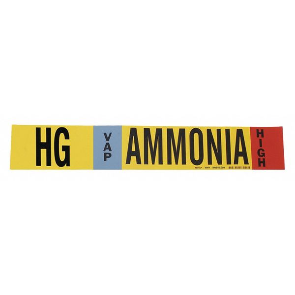 Ammonia Pipe Marker, HG, 2 to 8In