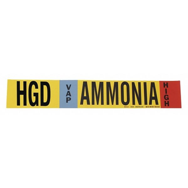 Ammonia Pipe Marker, HGD, 2 to 8In