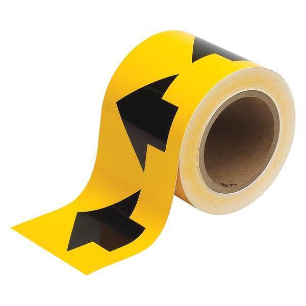 Arrow Tape, Black/Yellow, 4 In. W