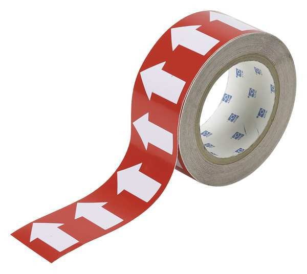 Arrow Tape, White/Red, 2 In. W, 90 ft. L