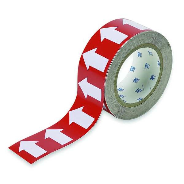 Arrow Tape, White/Red, 1 In. W, 90 ft. L