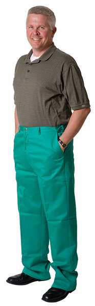Flame-Retardant Treated Cotton Pants, Green, 3XL
