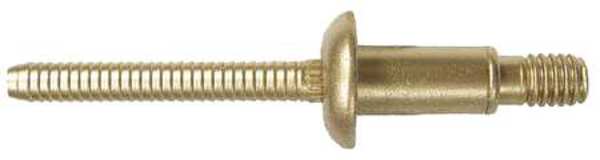 Blind Rivet, Dome Head, 3/16 in Dia., 31/64 in L, Steel Body, 25 PK