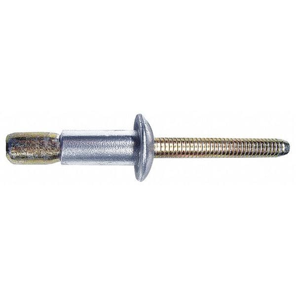 Blind Rivet, Dome Head, 3/16 in Dia., 13/32 in L, Stainless Steel Body, 10 PK