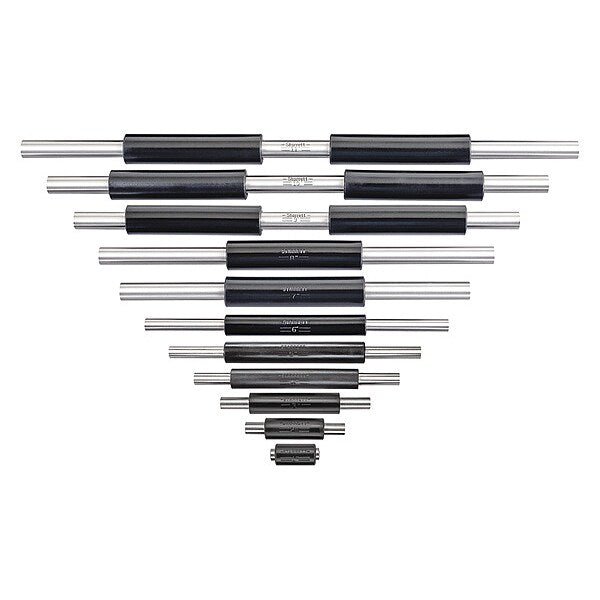 End Measuring Rod Set, 1/4, 3/8 Dia, 11 Pcs