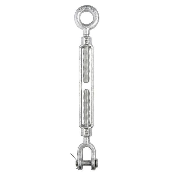 Turnbuckle, Jaw & Eye, Galv, 3/4 x 9 In