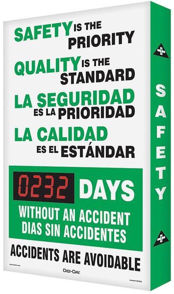 Safety Record Signs, 29 x 20In, AL