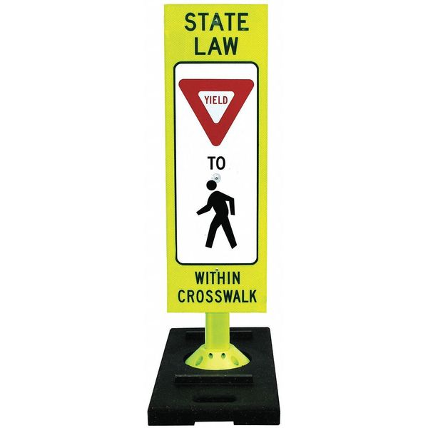 Sign and Portable Base, 42 in Height, 20 in Width, English