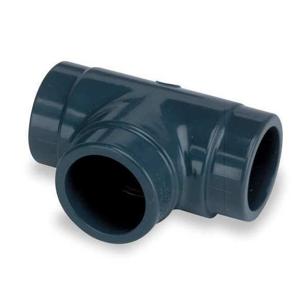 PVC Tee, Socket x Socket x Socket, 1-1/4 in Pipe Size