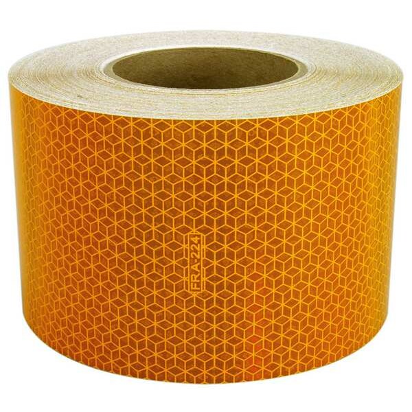 Reflective Tape, W 4 In, SB Yellow