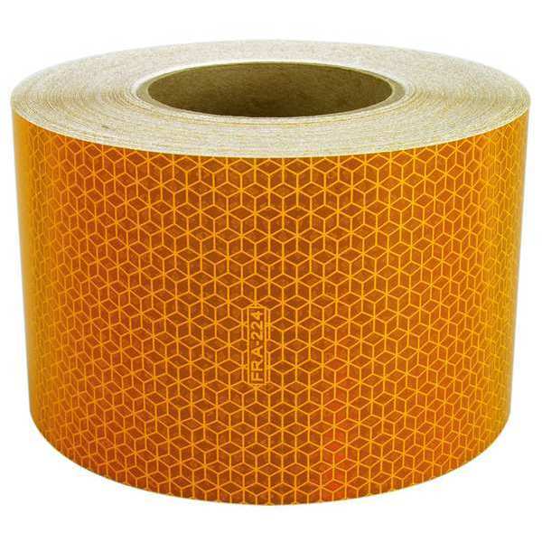 Reflective Tape, W 4 In, SB Yellow