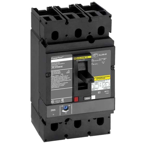 Molded Case Circuit Breaker, 200 A, 600V AC, 3 Pole, Lug In/Lug Out Mounting Style, JG Series