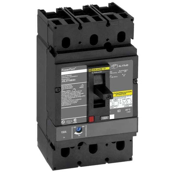 Molded Case Circuit Breaker, 125 A, 600V AC, 3 Pole, Lug In/Lug Out Mounting Style, JG Series