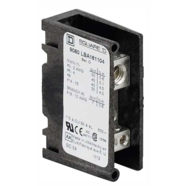 Min Pwr Dist Block, 115A, 1P, 14-2 AWG, 600V