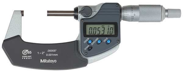 Digital Micrometer, Outside, 1 to 2
