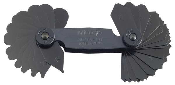 Radius Gage Set, 1/32 to 1/4, 30 Leaves
