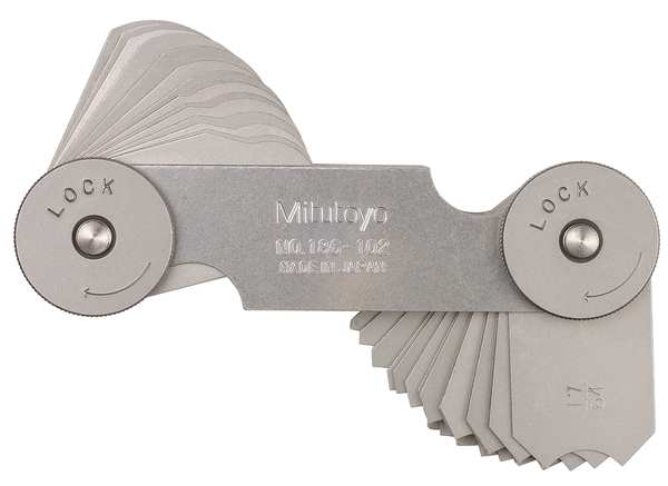 Radius Gage Set, 17/64 to 1/2, 32 Leaves