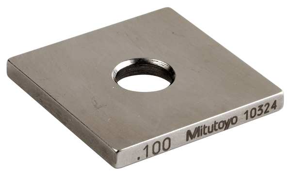 Gage Block, Square, Steel, 0.100 In, ASME 0