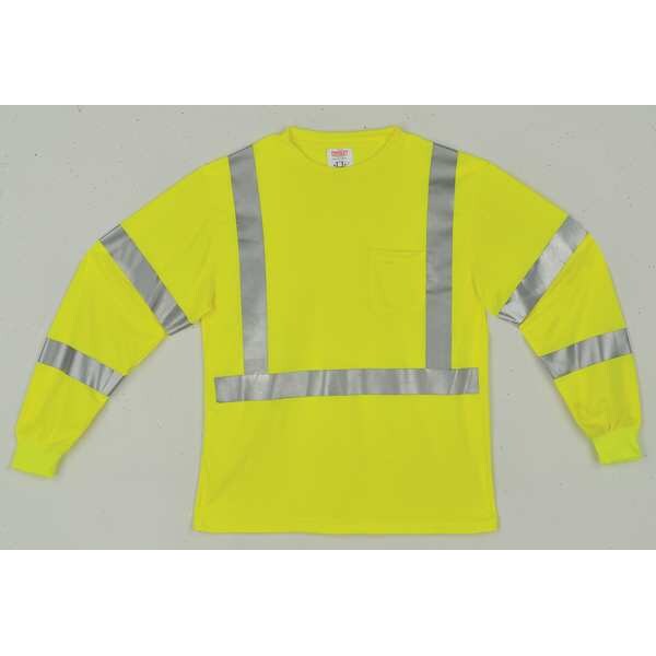 Job Sight Hi-Vis T-Shirt, Long Sleeve, Lime, S