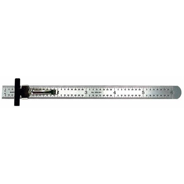 Pocket Rule, Stl, Inch, 32nds, 64ths, 6 In L