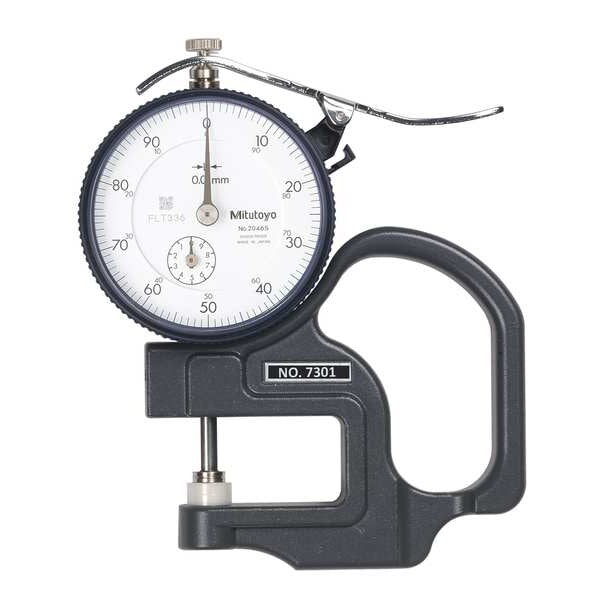 Dial Thickness Gage, Flat, 10mm x 0.01mm