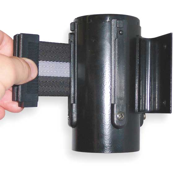 Retractable Belt Barrier, Blk&Wht Stripe